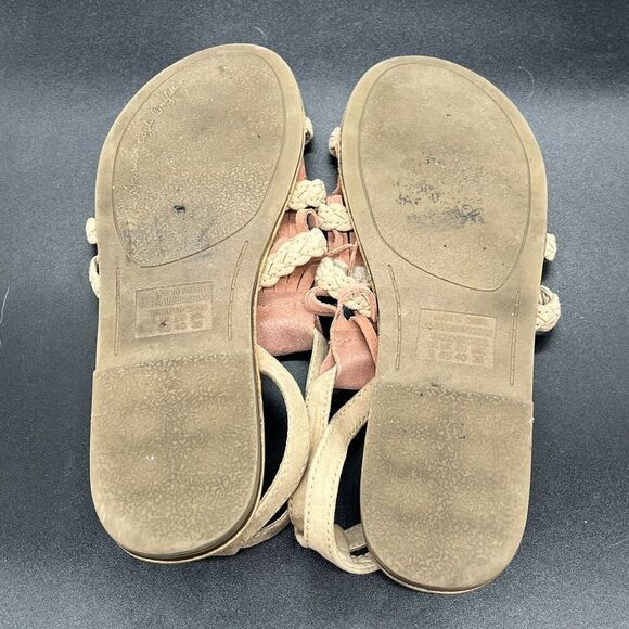 American Eagle pink fringe gladiator sandal womens size 9 casual summer spring - Picture 5 of 6